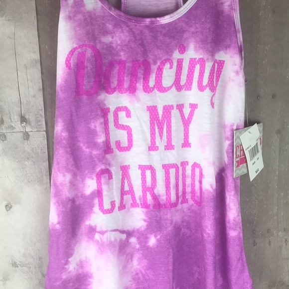 NWT Chin Up ‘Dancing Is My Cardio’ tie dye tank size XS - Picture 2 of 5
